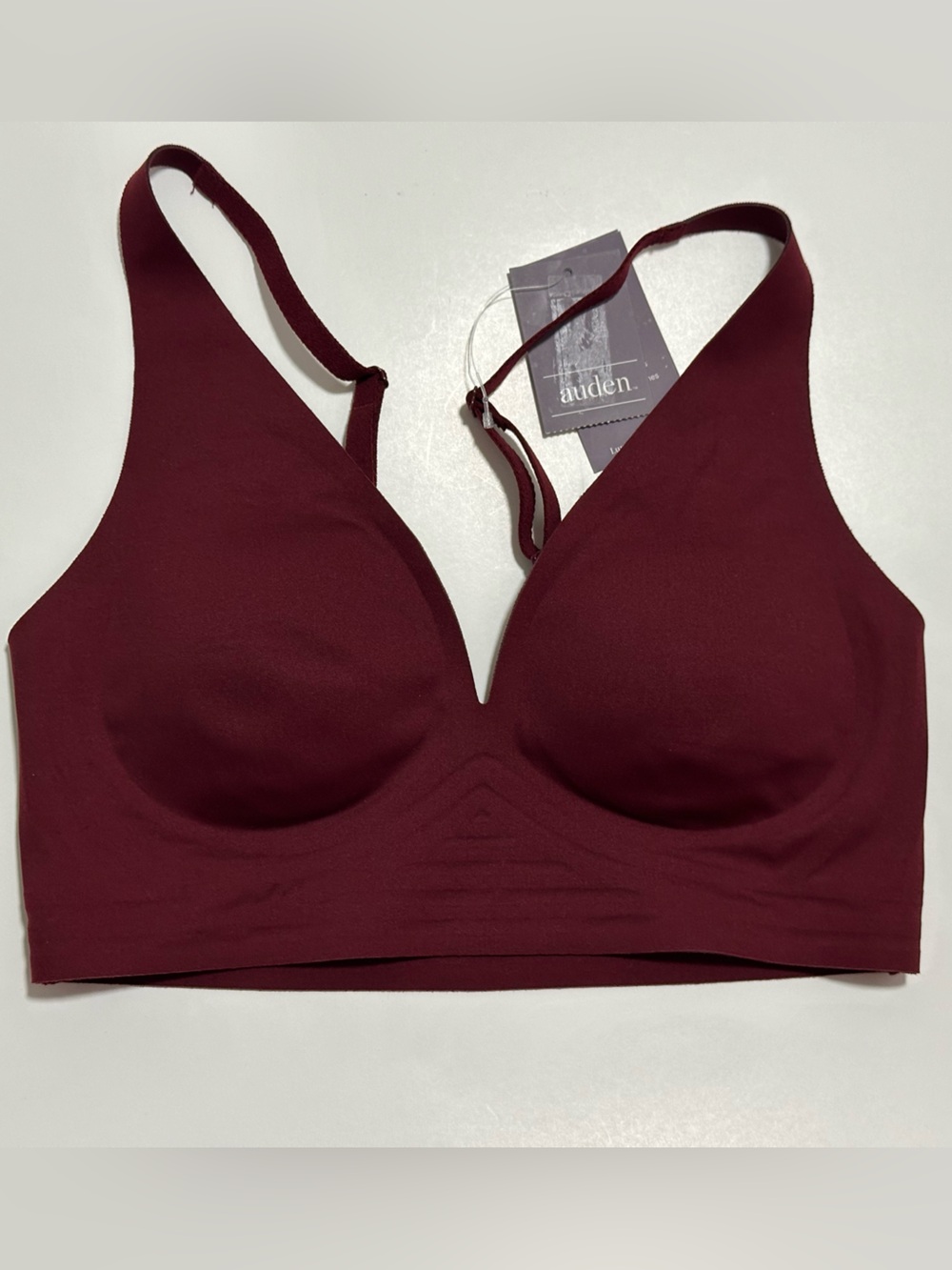 Auden Seamless Wireless Bra in Burgundy